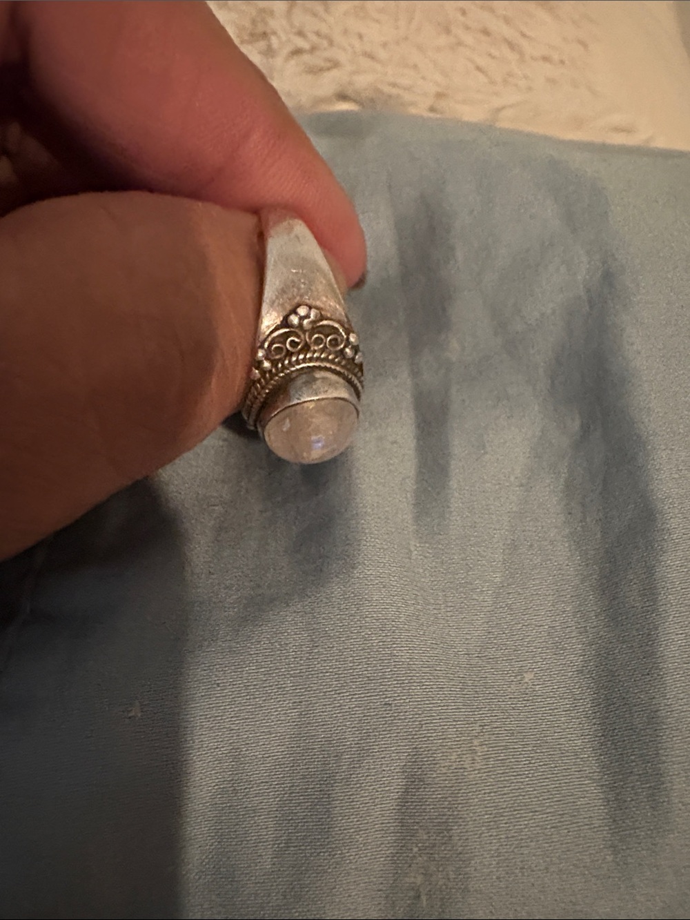 Sterling moonstone Ring - Picture 3 of 5